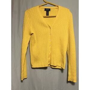 Lauren Ralph Lauren Sweater Women’s Yellow Size SM Button Up